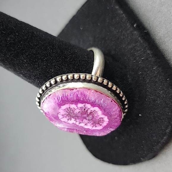 925 Silver Plated Pink Solar Quartz Gemstone Ring Handmade Jewelry Size Us 9.5 - Picture 4 of 7